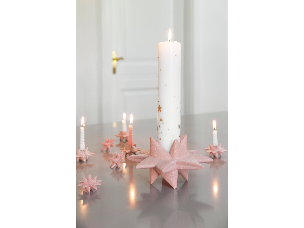 Stjerneskud kalenderstage, lyserød - 17,5x9 cm.